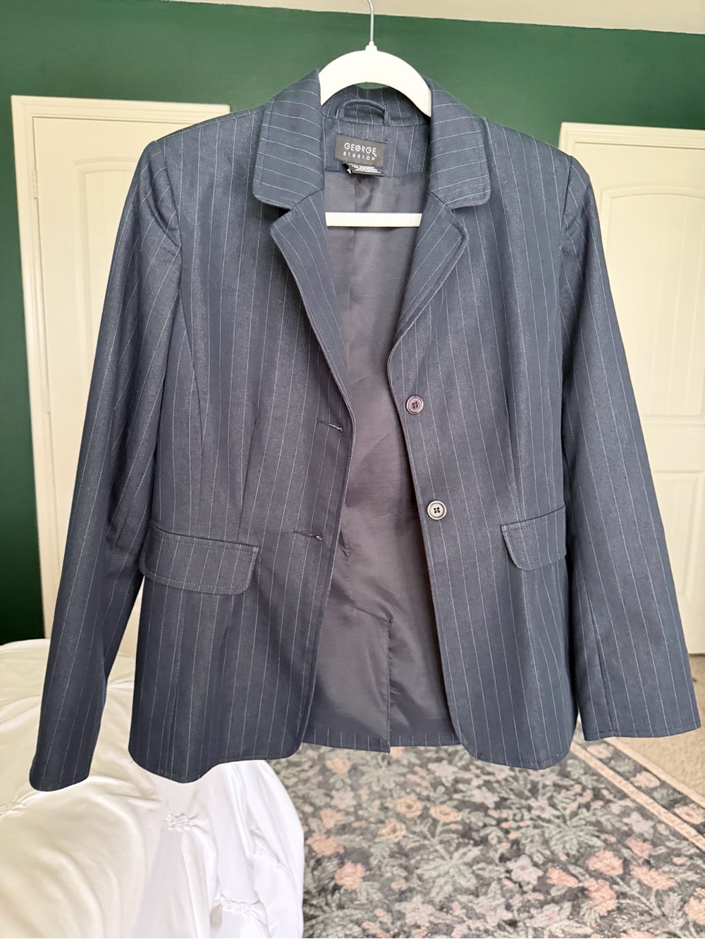 George Navy Pinstripe Women's Blazer Jacket